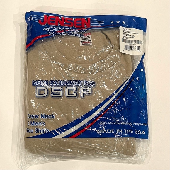 Jensen for DSCP Pack of 3 Crew Neck Short Sleeve Sand Tee Shirts Mens XL NEW - Picture 3 of 7
